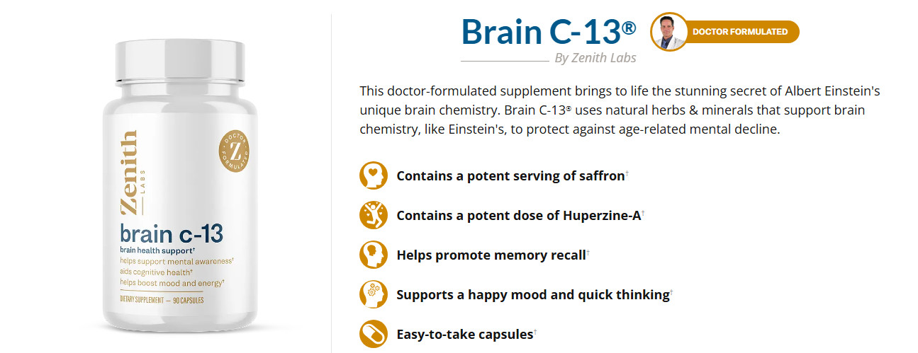 Brain C-13 bundle options – cognitive support supplement with 180-day guarantee and savings on multi-bottle packages