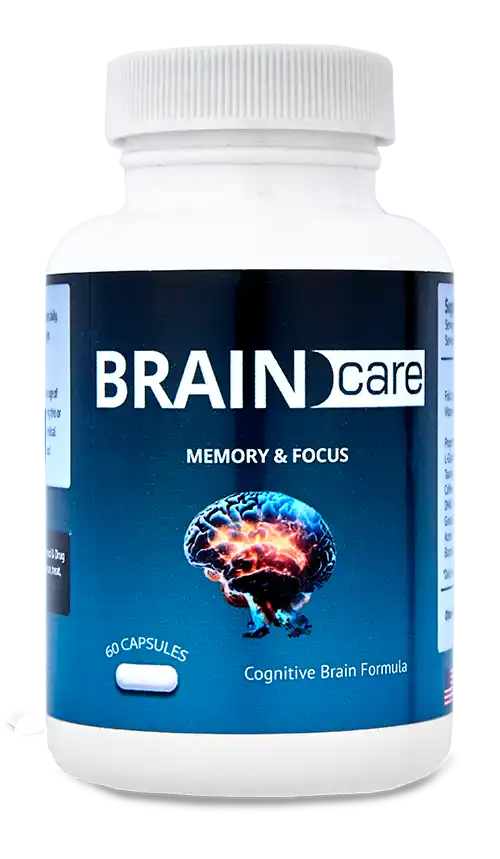 BrainCare Memory and Focus — a 60-capsule cognitive formula built on Ginkgo Biloba, Bacopa Monnieri and Acetyl-L-Carnitine