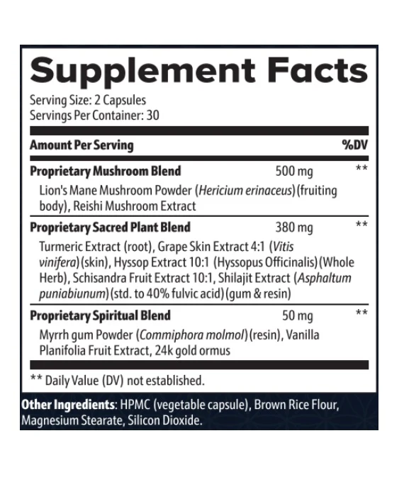 Genesis Revival supplement facts label