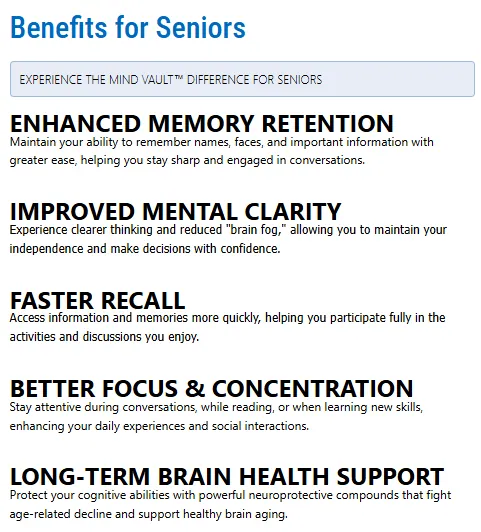 Mind Vault benefits overview