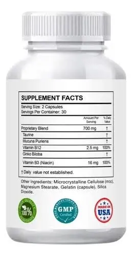 Neuro Fortis PRO supplement facts label