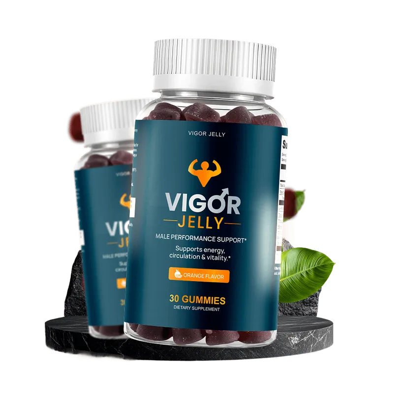 Vigor Jelly male vitality gummies — the orange once-daily gummy with Tongkat Ali 200 mg, ashwagandha and maca