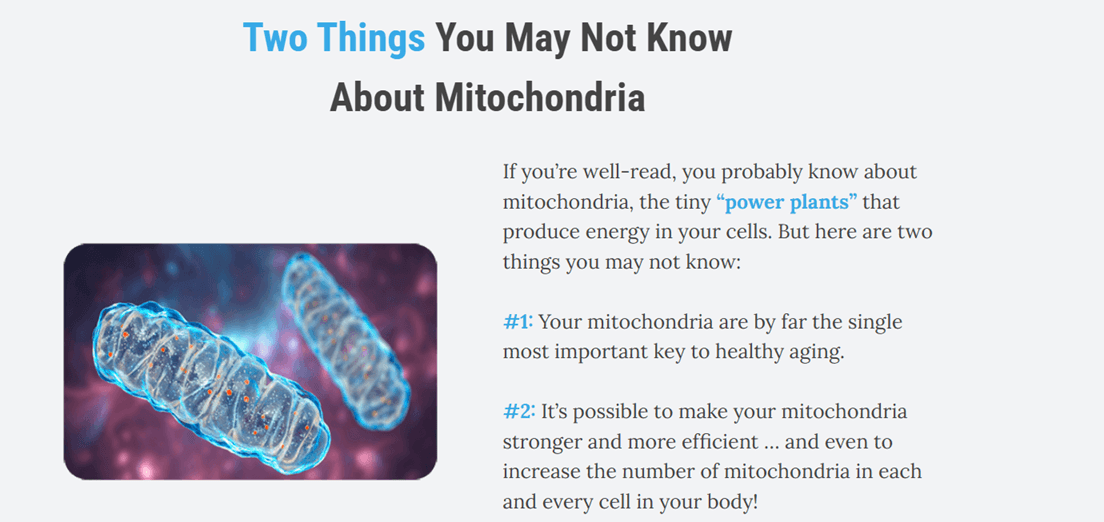 Advanced Mitochondrial Formula benefits overview