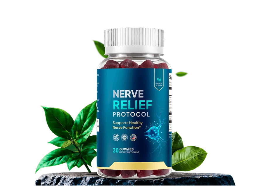 Nerve Relief Protocol gummies — bottles of the once-daily ashwagandha, zinc and vitamin D3 nerve support formula