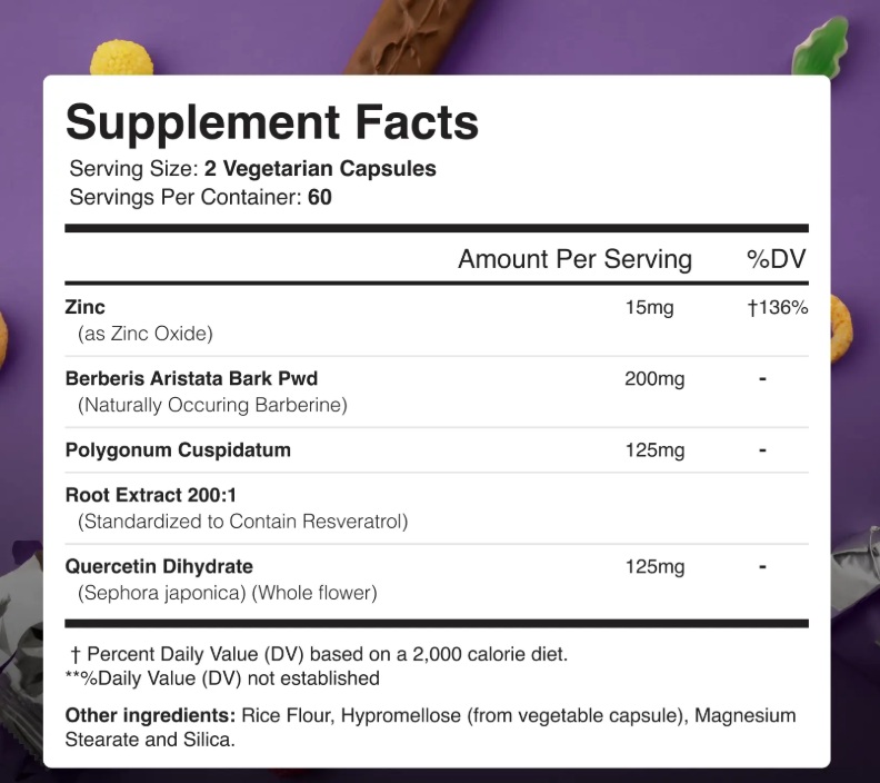 ColonBroom GLP-1 Booster supplement facts and ingredients label