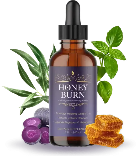 HoneyBurn — a stimulant-free liquid weight-loss blend with berberine, kudzu, olive leaf, holy basil, royal jelly and raw honey