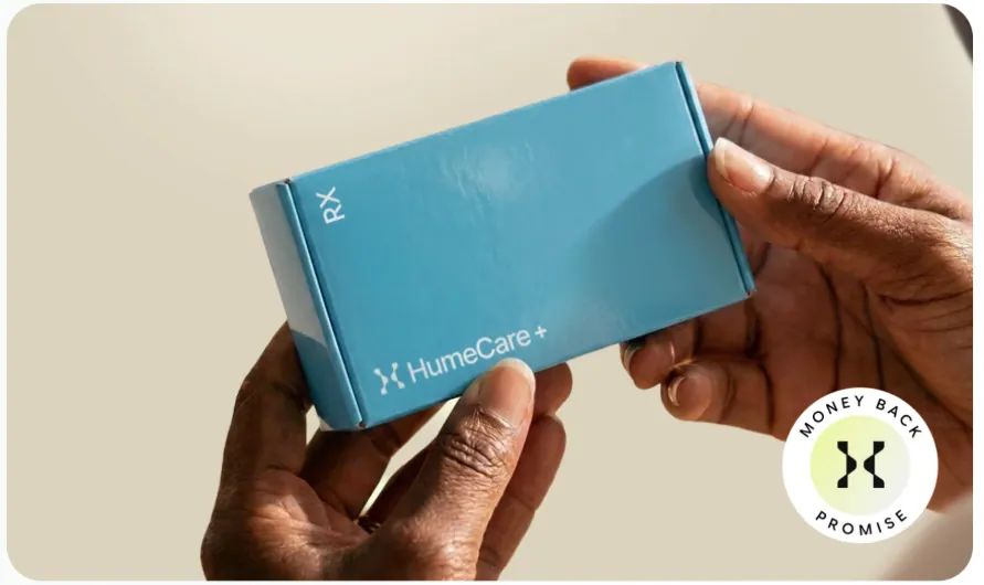 HumeCare+ prescription box with the Money Back Promise seal