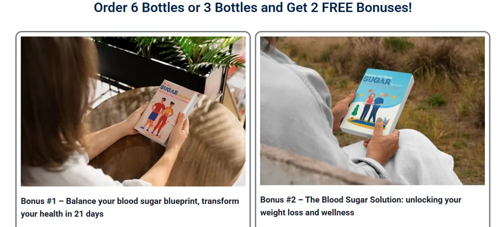 Ignitra free bonuses — Bonus 1: Balance Your Blood Sugar Blueprint (transform your health in 21 days), Bonus 2: The Blood Sugar Solution (unlock weight loss and wellness)